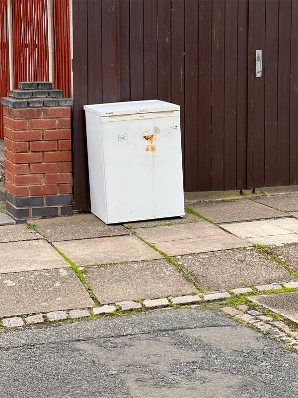 Dumped fridge -15 Morban Road, Leicester, LE2 8LW