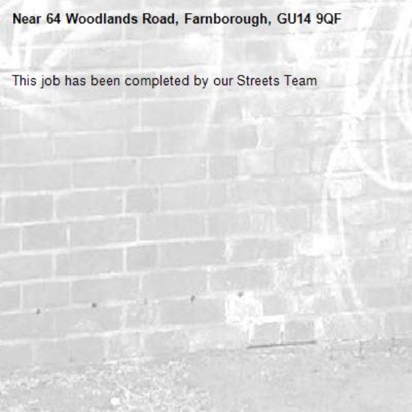 This job has been completed by our Streets Team-64 Woodlands Road, Farnborough, GU14 9QF
