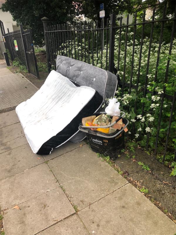 Outside Woodlands Walk. Pleas clear 2 mattress and other waste-Haddington Road, Bromley
