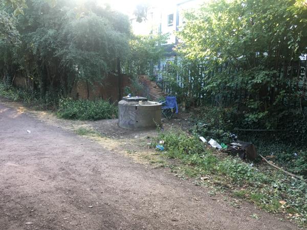 Alleyway absolutely filled up with litter . Right next to the Castlemead Academy carpark-53-57 Tudor Road, Leicester, LE3 5JF