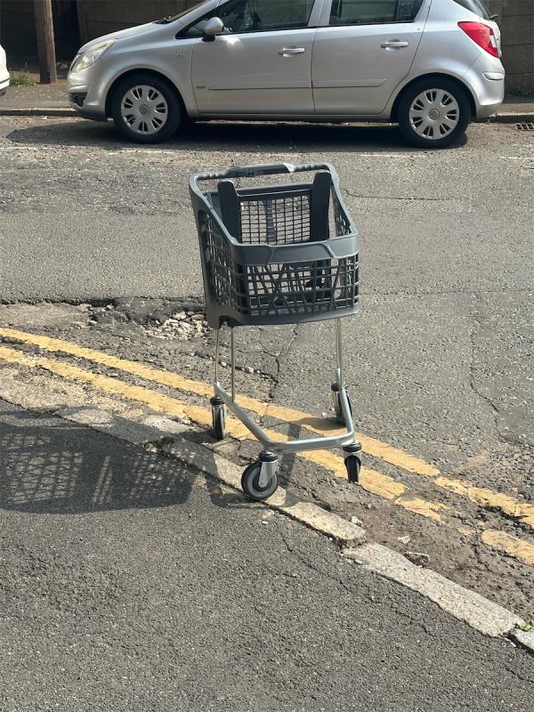 Abandoned shopping cart -304 Prince Court, 5 Nelson Street, Canning Town, London, E16 1XG