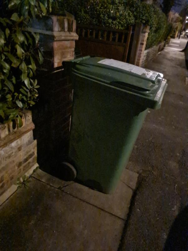 Green bin with number 19a written on it has been left outside 95 Wellmeadow Rd. I've checked and it does not belong to 19a Wellmeadow Rd. Please remove-95 Wellmeadow Road, Hither Green, SE6 1HN, England, United Kingdom