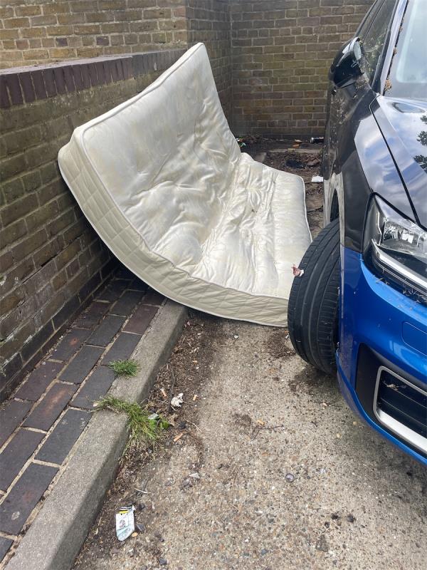 mattress left next to car-45 Skeffington Road, East Ham, London, E6 2NA