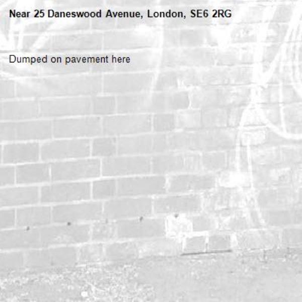 Dumped on pavement here -25 Daneswood Avenue, London, SE6 2RG