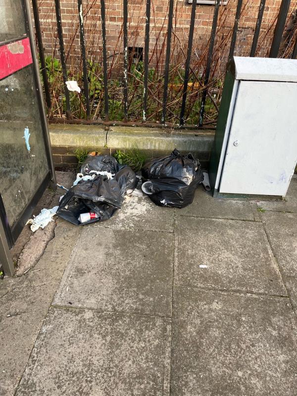 Two bin bags -186 Lee High Road, Hither Green, SE13 5PL, England, United Kingdom