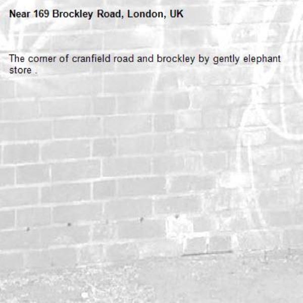 The corner of cranfield road and brockley by gently elephant store . -169 Brockley Road, London, UK