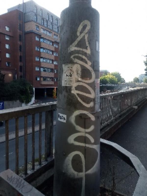 Graffiti on the lamppost removed -101 Oxford Rd, Reading RG1 7UD, UK