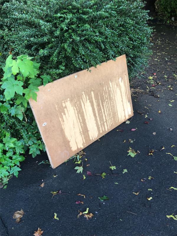 Please clear a piece of wood from by corner plot-7 Riddons Road, Grove Park, London, SE12 9RB