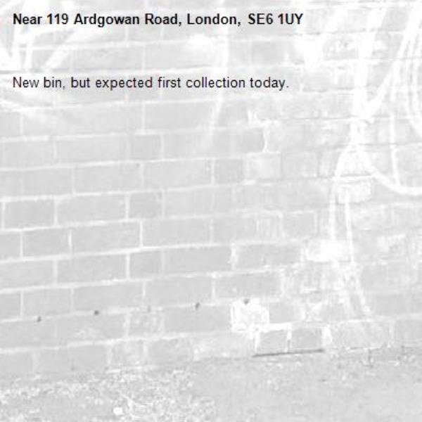 New bin, but expected first collection today. -119 Ardgowan Road, London, SE6 1UY