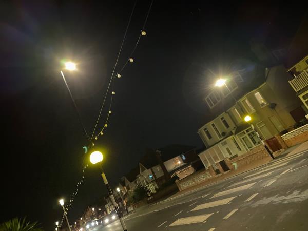 The little lights along the street lights in royal parade have not worked for months -133 Royal Parade, Eastbourne, BN22 7LD