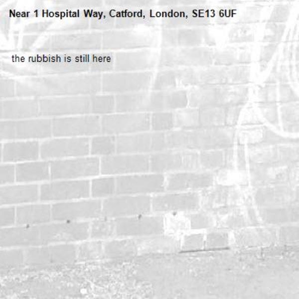  the rubbish is still here -1 Hospital Way, Catford, London, SE13 6UF