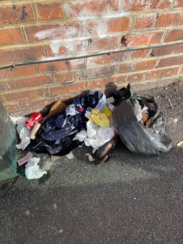 Bag of rubbish at corner of alpine st/Southampton st-204 Southampton Street, Reading, RG1 2RD