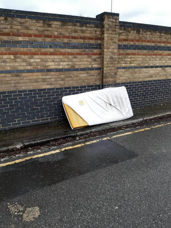 A mattress dumped outside 64 Ridgewell Road E16 -60 Ridgwell Road, West Beckton, London, E16 3LN