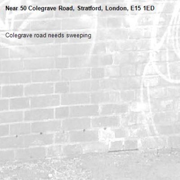 Colegrave road needs sweeping -50 Colegrave Road, Stratford, London, E15 1ED