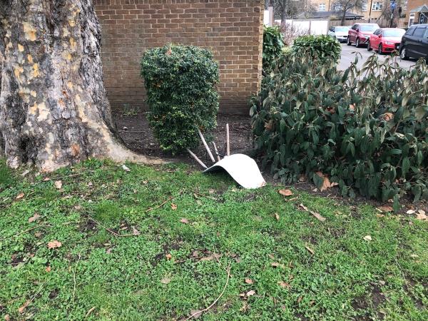 Junction of Millbank Way. Please clear a chair from grass area-17 Dorville Rd, London SE12 8DR, UK