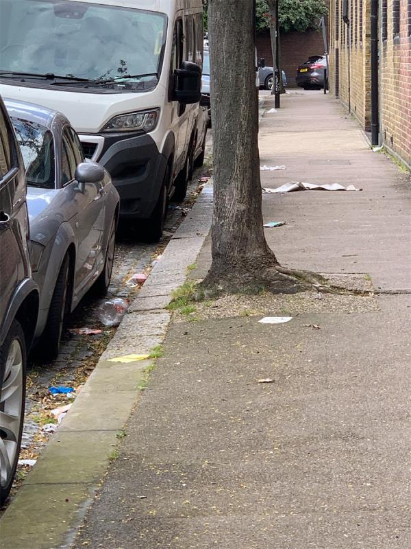Build up of litter - I don’t think this has been cleaned for two weeks as the same rubbish is there. -1A, Jedburgh Road, Plaistow, London, E13 9LX