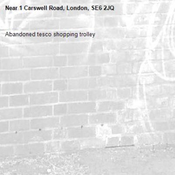 Abandoned tesco shopping trolley-1 Carswell Road, London, SE6 2JQ