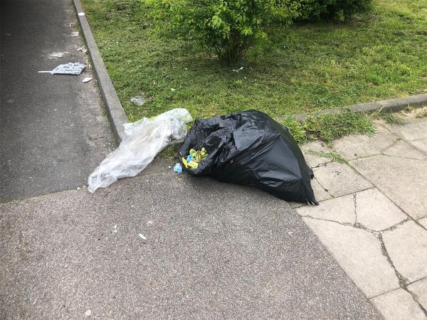 Please clear flytip bag-297 Brookehowse Road, Bellingham, London, SE6 3TS