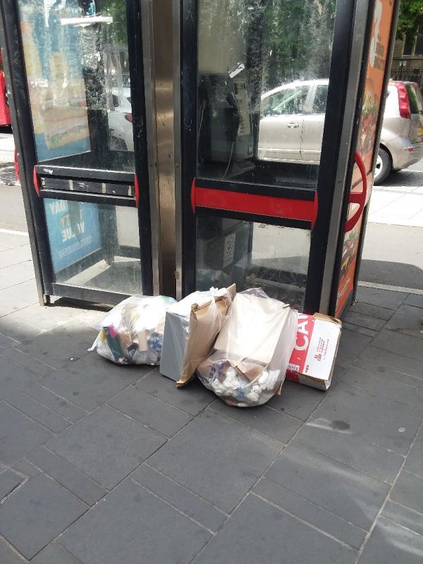 bin  bags and litter at this location-61 Broadway, London, E15 4BQ