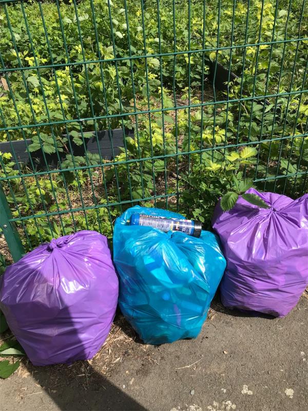 3 bags of picked litter requires collection -1 Colthurst Way, Leicester, LE5 2LF