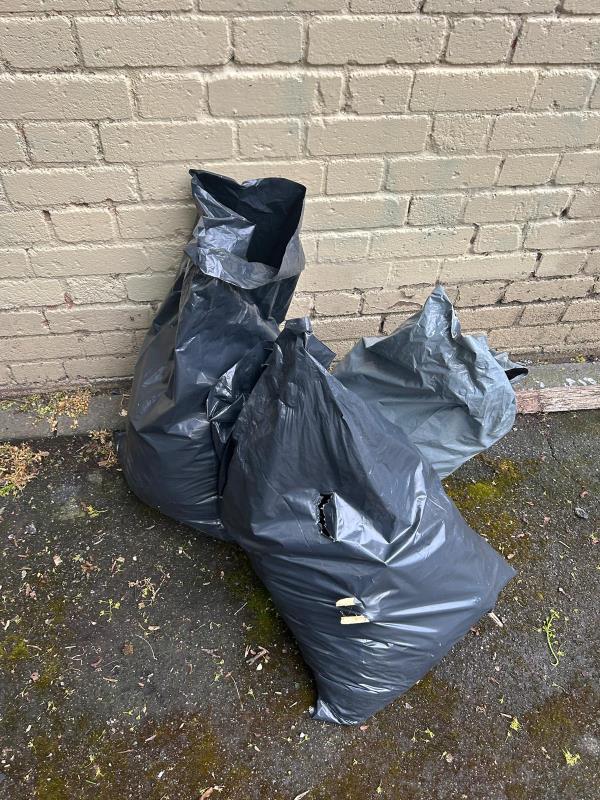 3 black bags of builders waste and GM waste fly tipped by the sub station (by flat 39) Viney Road - As this is a fly tip it will need to be collected by the LBL team please

Thank you-Viney Road Sub Station (39) SE13 7AW