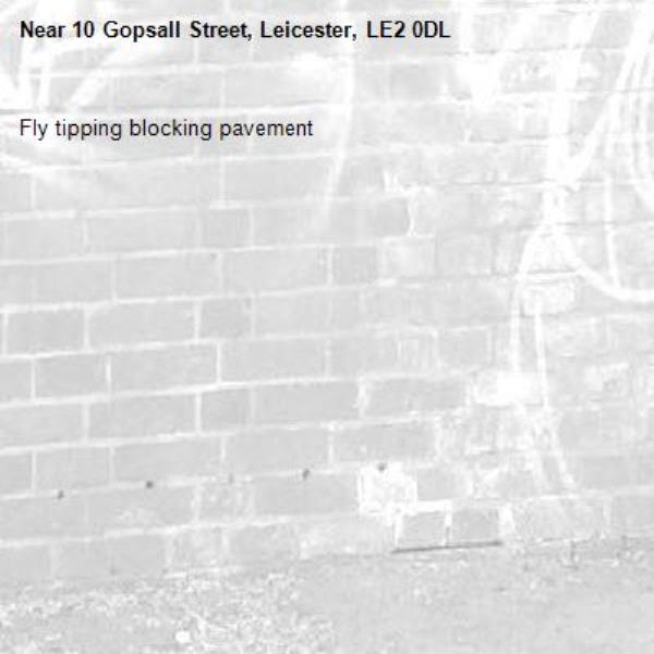 Fly tipping blocking pavement -10 Gopsall Street, Leicester, LE2 0DL