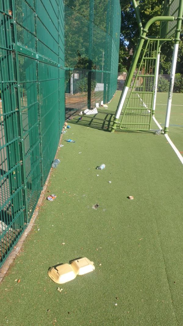 This is the play park behind St John's School. Can be accessed via Lock Place. 
It's unacceptable that this area is not litter-picked on a daily basis. Looks like it's not been done all week.-1 Leopold Walk, Reading, RG1 3HQ