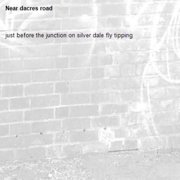 just before the junction on silver dale fly tipping-dacres road 