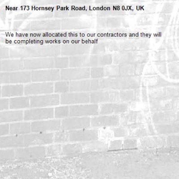 We have now allocated this to our contractors and they will be completing works on our behalf-173 Hornsey Park Road, London N8 0JX, UK
