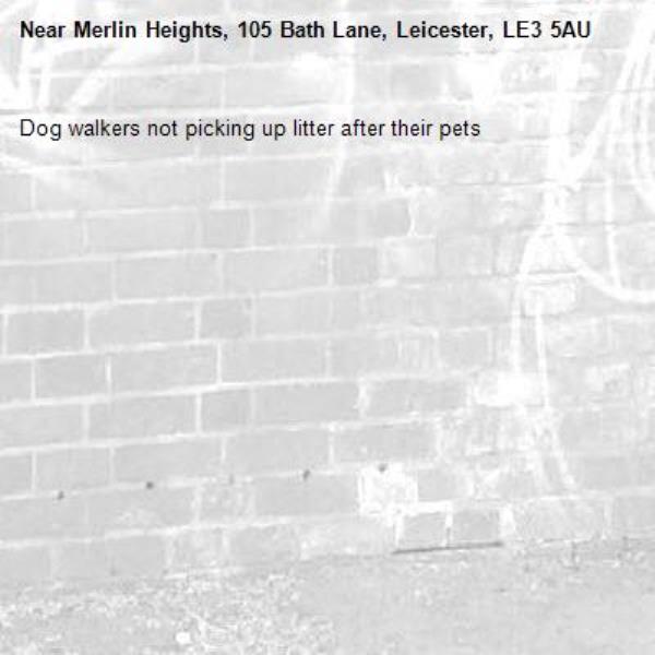 Dog walkers not picking up litter after their pets-Merlin Heights, 105 Bath Lane, Leicester, LE3 5AU