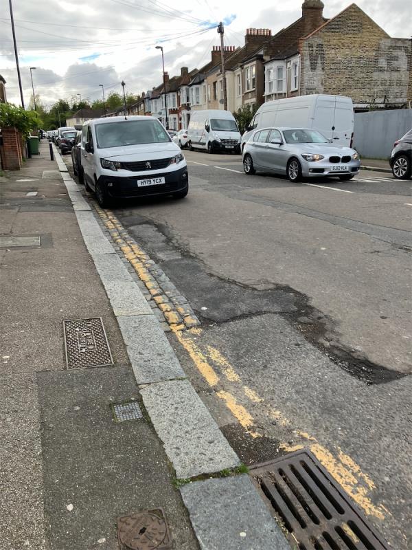 Vehicle parked on double yellow lines -1 Eddystone Road, Crofton Park, London, SE4 2DE