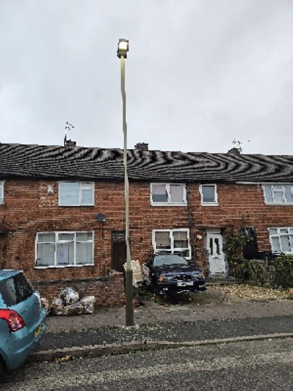 Various street lamps are lit during the daytime. I've noticed lights on Blisset Road, Sandhurst Road, Tetuan Road, Hinckley Road, Denton Street, Mostyn Street. Too many to mention. Seem to be all around the area at random -1 Blissett Road, Leicester, LE3 9HQ
