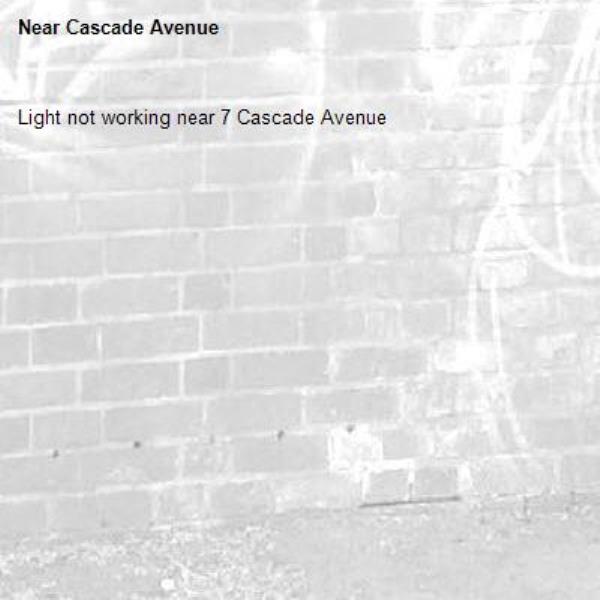 Light not working near 7 Cascade Avenue-Cascade Avenue