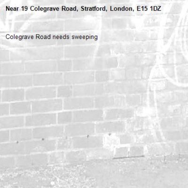 Colegrave Road needs sweeping -19 Colegrave Road, Stratford, London, E15 1DZ