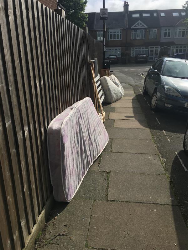 Rubbish dumped by residents in nearby flats-154 The Woodlands, Hither Green, London, SE13 6TX