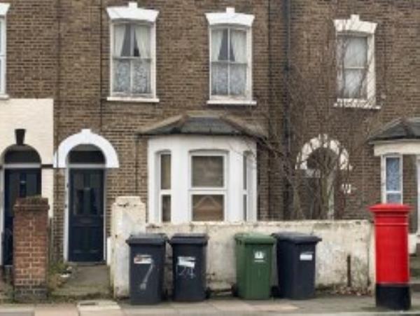 Bins at 124, 130, 134, 142, 144,146, 139, 145+ Apartment Block, are left permanently on the pavement. I have raised this on a regular basis for the last 5 years plus, no enforcement action has ever been taken and more snd more properties now leave their bins in the pavement. 
-124 Courthill Road