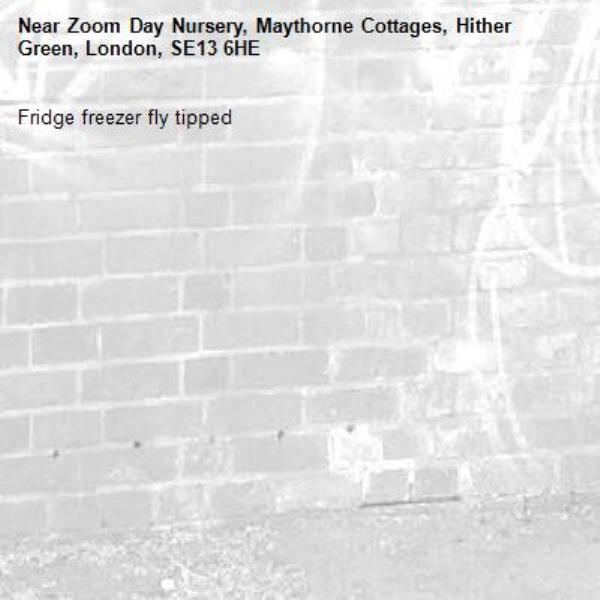Fridge freezer fly tipped -Zoom Day Nursery, Maythorne Cottages, Hither Green, London, SE13 6HE