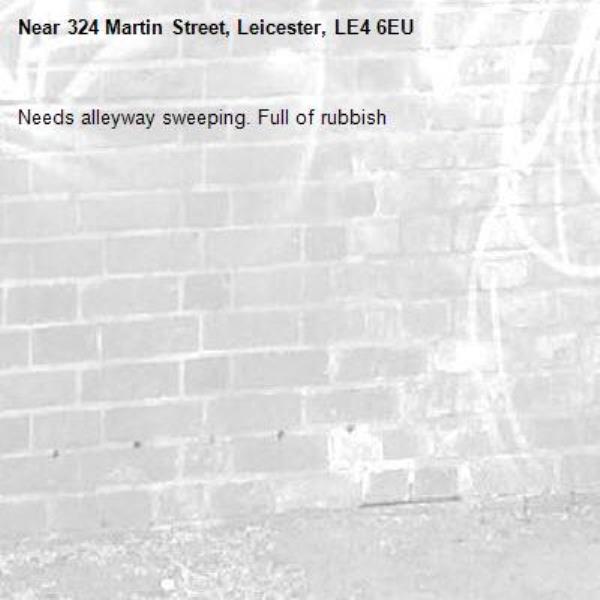 Needs alleyway sweeping. Full of rubbish -324 Martin Street, Leicester, LE4 6EU