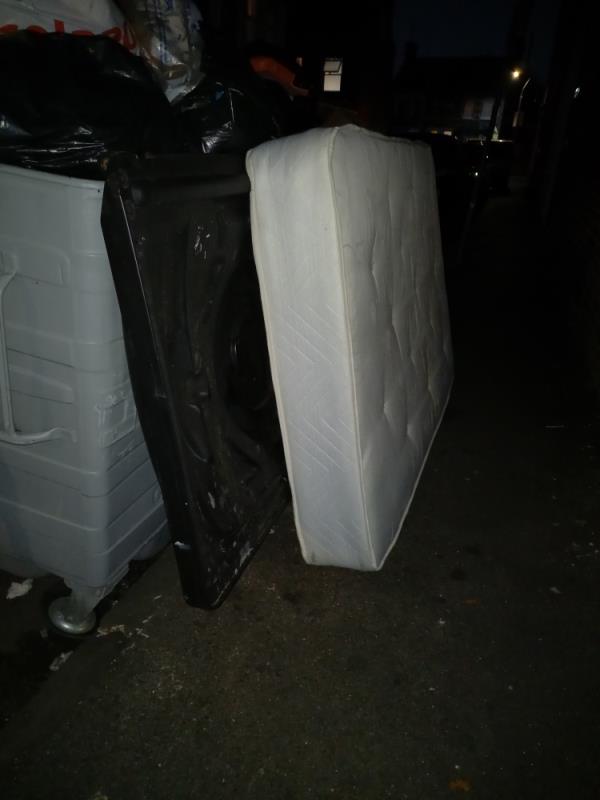 Bed and mattress fly tipped opposite 10 Anstey Rd-3 Baker Street, Reading, RG1 7XT