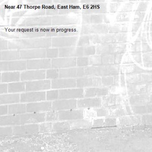 Your request is now in progress.-47 Thorpe Road, East Ham, E6 2HS