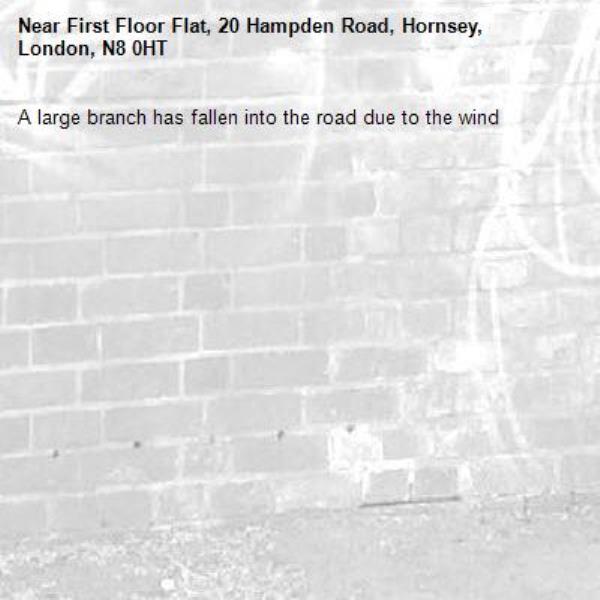 A large branch has fallen into the road due to the wind-First Floor Flat, 20 Hampden Road, Hornsey, London, N8 0HT