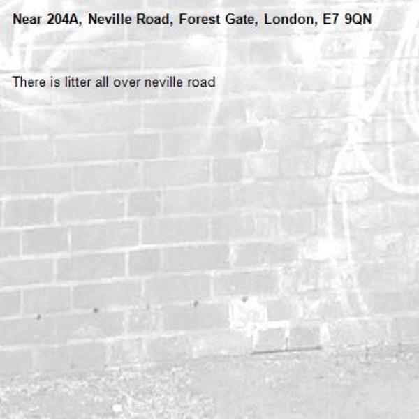 There is litter all over neville road-204A, Neville Road, Forest Gate, London, E7 9QN