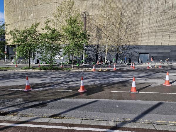 Sorry but I'm unsure how to report how bad the lime bike plague has become around our community. Is there something the LBN can do about this? Work with lime bike to designate marked locations and users get fined if they do not return to these locations? If you can suggest another option please do so. Thank you -Westfield Avenue, Stratford, London