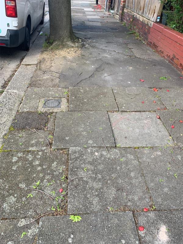 Loose paving stones along street. Trip hazard.-103 Maurice Avenue, Wood Green, London, N22 6PU