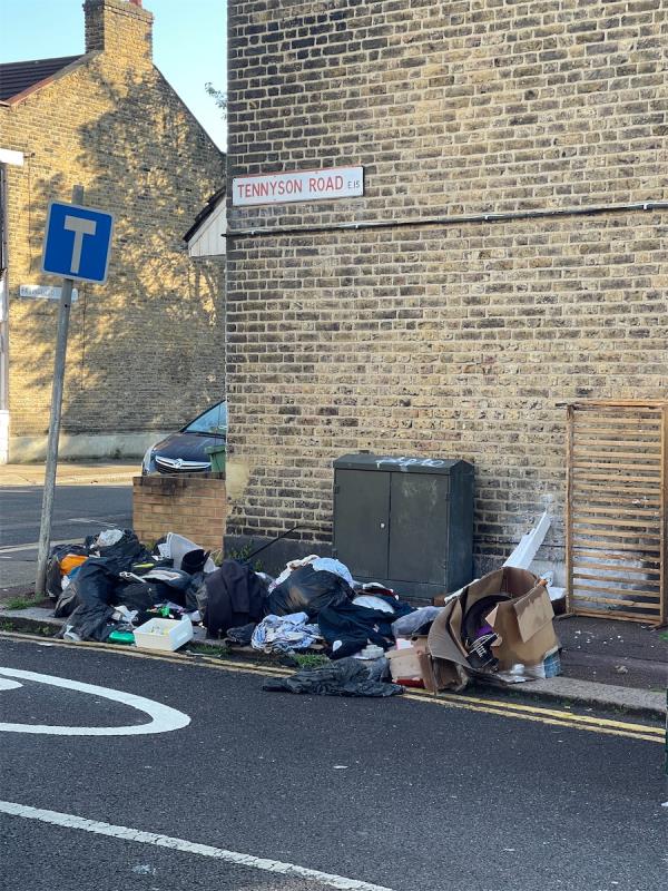 Huge fly tip.-105A, Tennyson Road, Stratford, London, E15 4DR