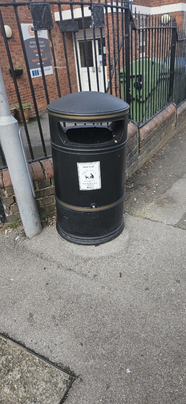 Although bin isn't full, a large fillet of fish is smelling rotten. As bin is outside a school the surrounding area smells awful and attracting a lot of flies/wasps-38 Gloucester Road, Reading, RG30 2TH