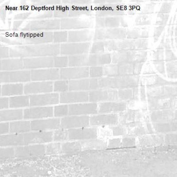 Sofa flytipped -162 Deptford High Street, London, SE8 3PQ