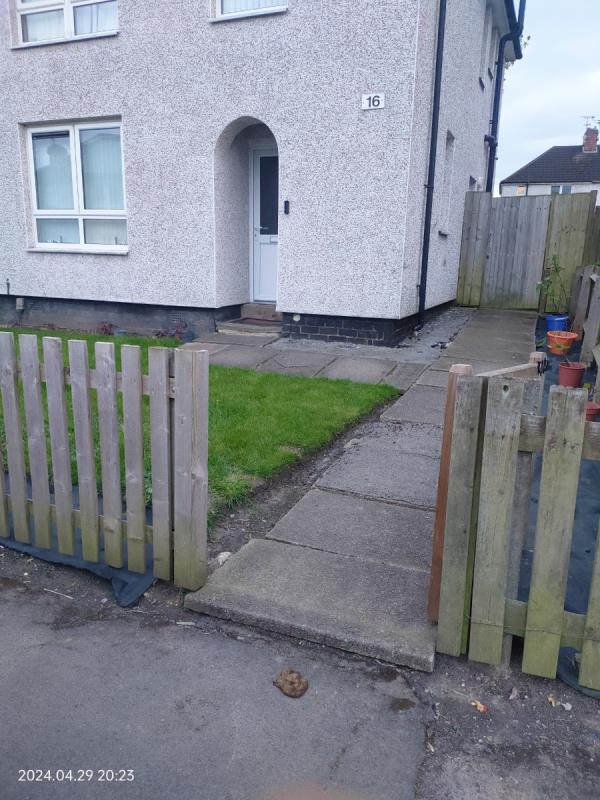 There is dog poo 💩on the pavement In front of  our front and only gate entrance. 

We have young children and it is a  healthy risk to them. We have this ongoing dog fouling on our street all the time especially on the even numbers footpath pavement of The Newry LE2 postcode and School Gate road. 

I see dog poo everyday on the footpath as we take our young children to school. 

We are very concerned. Every neighborhood on our street especially those with young children, we are very worried. -16 The Newry, Leicester, LE2 6SS