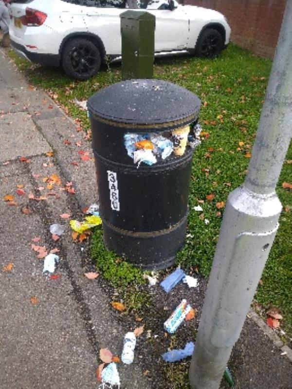 Bin overflowing every other day, mainly coming  from prospect hospital job done-6 Shilling Close, Tilehurst, RG30 4EW, England, United Kingdom