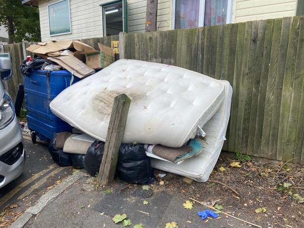 Mattresses and black bags carpet to be removed -1a Melfield Gardens, Downham, SE6 3AH, England, United Kingdom
